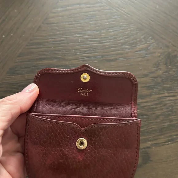 Cartier Vintage Burgundy Leather Coin Holder FULL INCLUSION - Picture 7 of 14